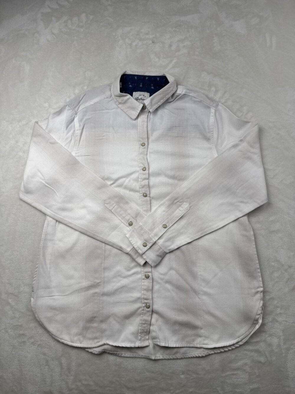 Jachs Girlfriend Womens White Long Sleeve Button-Up Shirt M